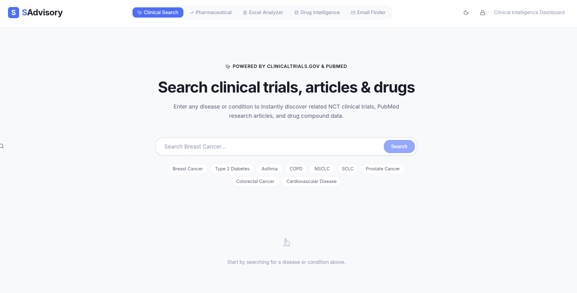 Clinical Search Dashboard